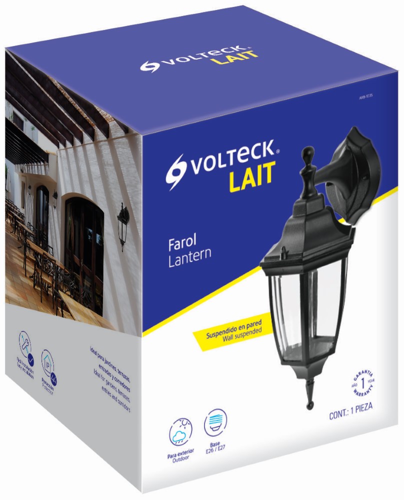 ARBOTANTE FAROL SUSPENDIDO NEGRO