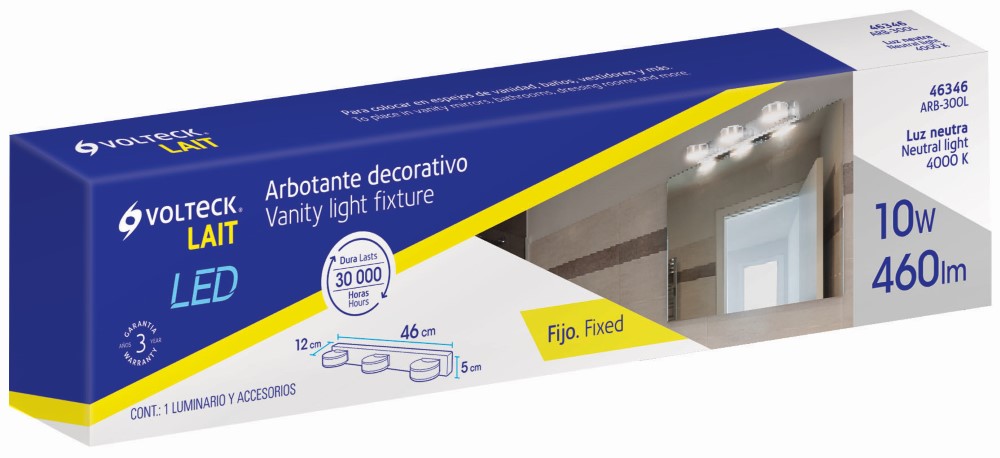 ARBOTANTE DECORATIVO 3 FOCOS 10W