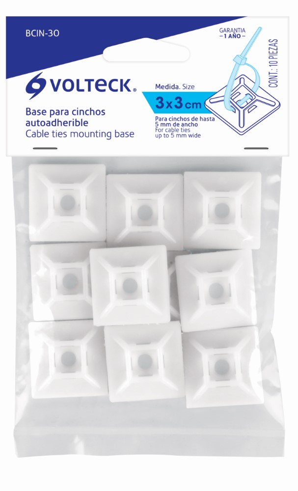 BASE PARA CINCHOS CON PEGAMENTO 3 X 3 CM