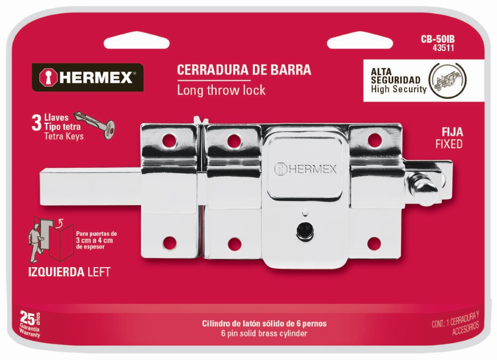 CERRADURA BARRA TETRA IZQUIERDA BLISTER