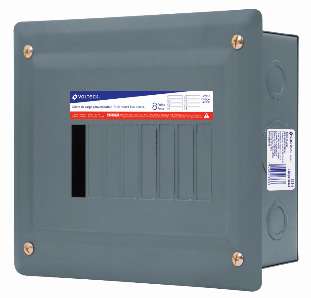 CENTRO CARGA EMPOTRABLE 8 POLOS VOLTECK