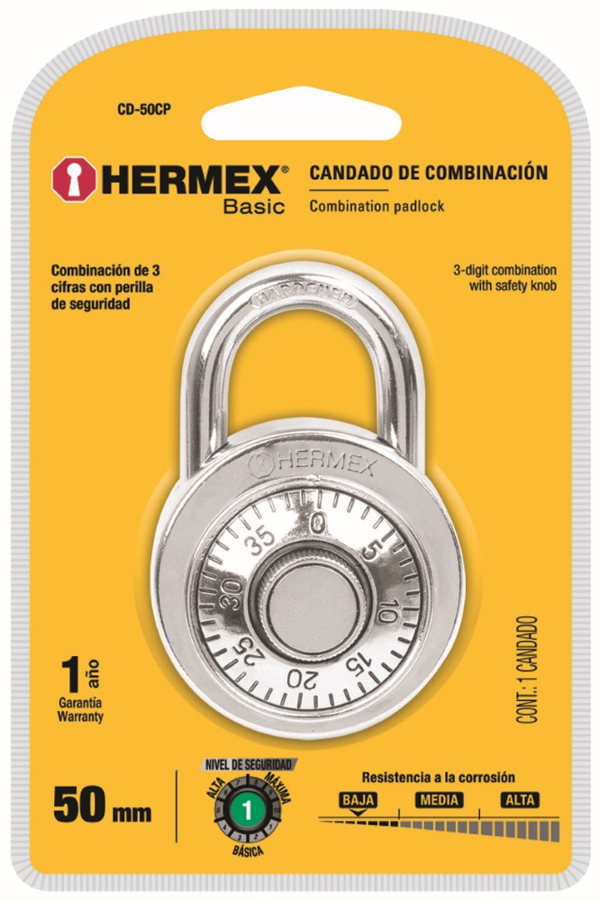 CANDADO COMBINACION 50MM