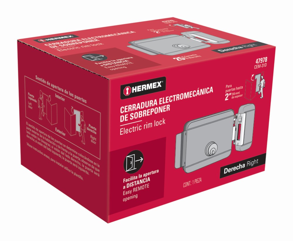 CERRADURA ELECTRICA SIN BOTON DER 47978