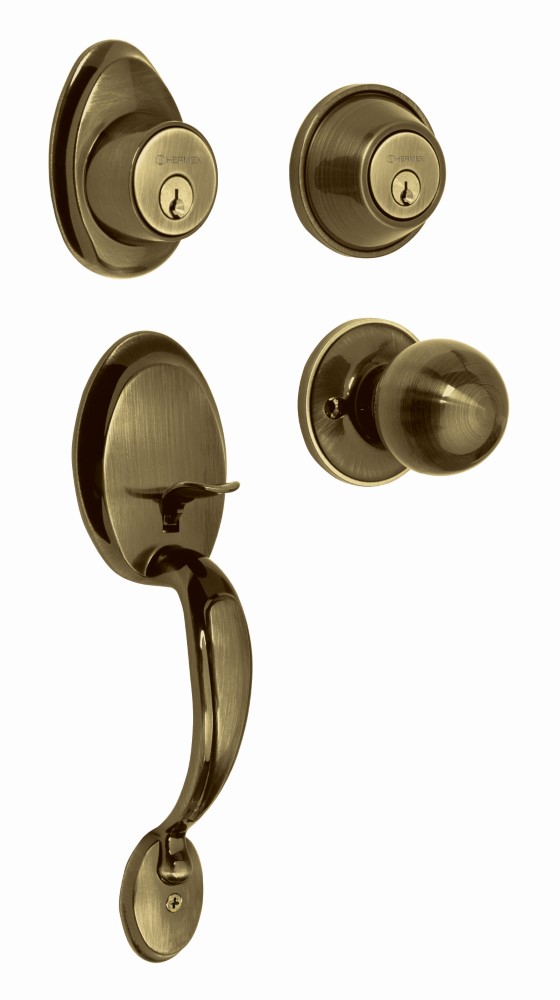 CERRADURA GATILLO ENTRADA LATON ANTIGUO