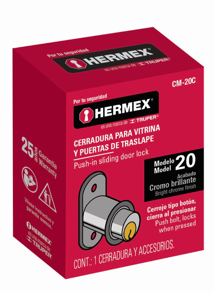 CERRADURA MUEBLE MODELO 20 CROMO