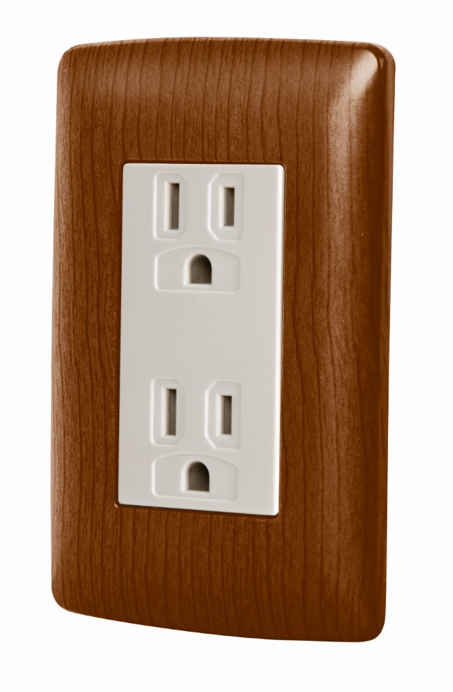 CONTACTO DUPLEX MADERA VOLTECK