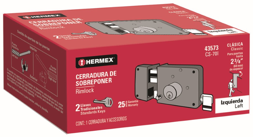 CERRADURA CLASICA IZQ HERMEX