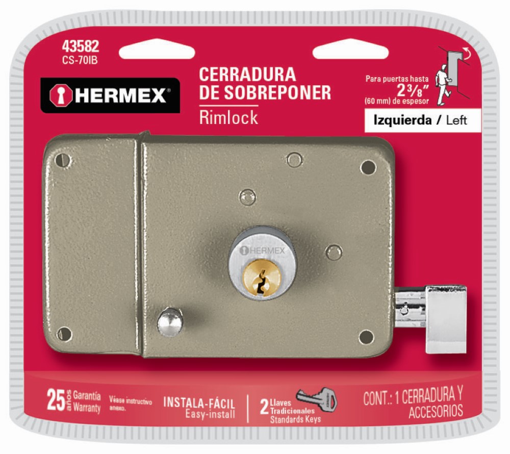CERRADURA SOBREPONER CLASICA IZQ 43582