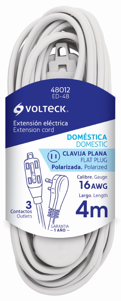 EXTENSION ELECTRICA BLANCA 4M