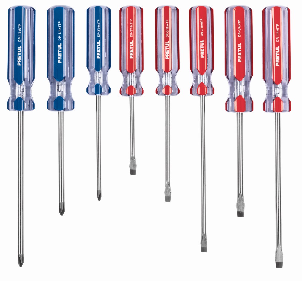 JUEGO DESARMADORES 8 PIEZAS MANGO PVC PR
