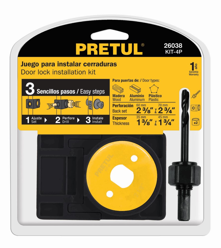JGO PARA INSTALAR CERRADURAS 4PZ PRETUL