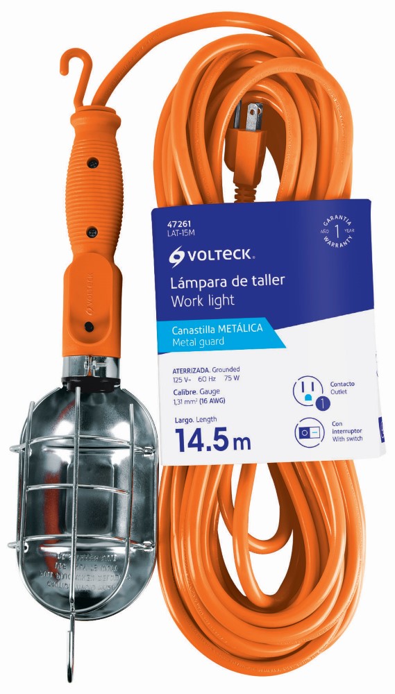 LAMPARA TALLER CABLE 15 M METALICA