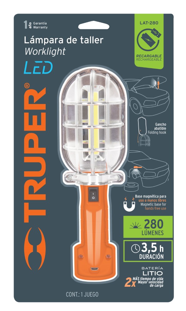 LAMPARA TALLER RECARGABLE 280LM  15143