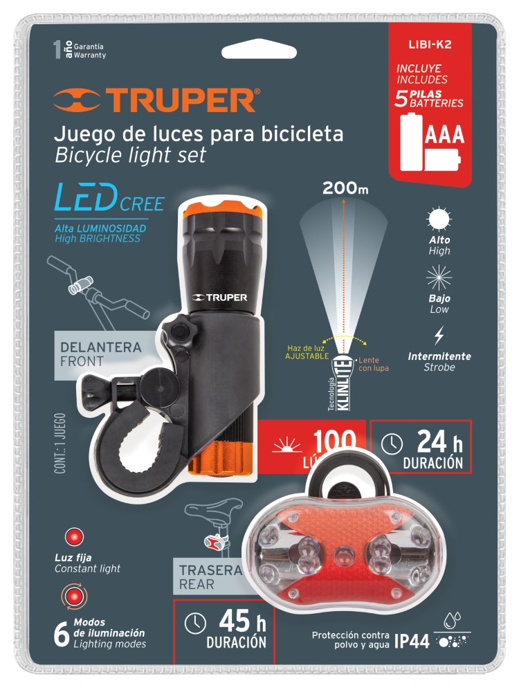 LINTERNA BICICLETA DELANTERA Y TRASERA