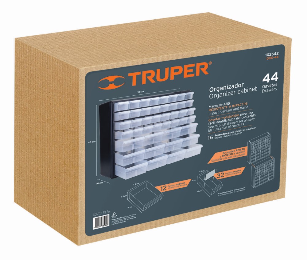 ORGANIZADOR CON 44 GAVETAS