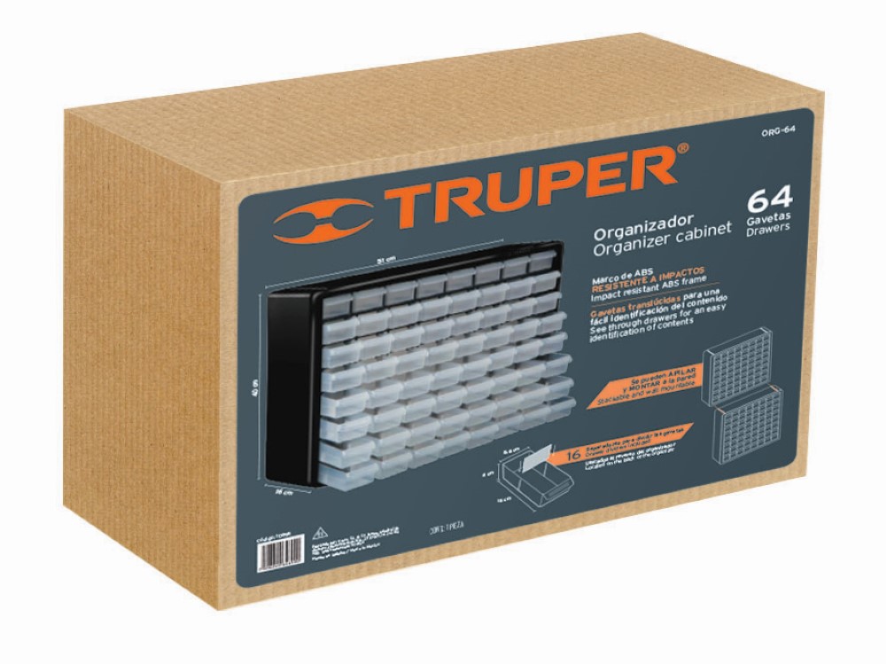ORGANIZADOR CON 64 COMPARTIMENTO TRUPER