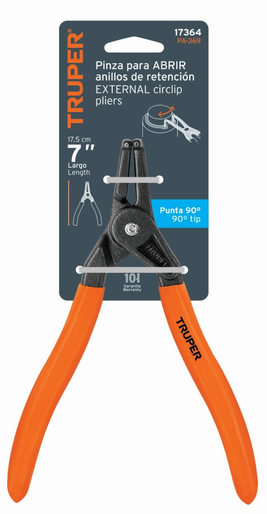 PINZA PUNTA 90° ABRE ANILLOS 170MM