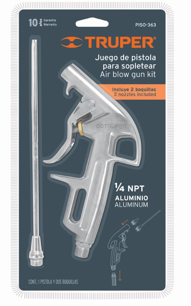 PISTOLA METALICA CON 2 BOQUILLAS
