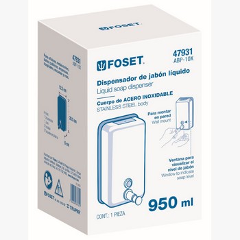 DOSIFICADOR ACERO INOX P/JABON LIQ FOSET