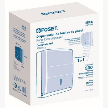 DISPENSADOR ABS P/TOALLAS DE PAPEL HUMO