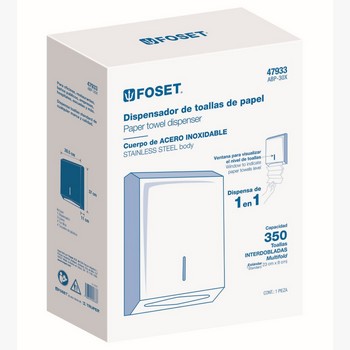 DISPENSADOR ACERO INOX P/TOALLAS PAPEL