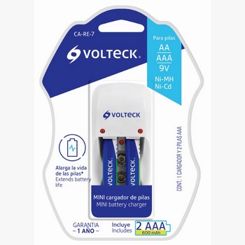 CARGADOR PILAS AA AAA Y 9V 2 PILAS