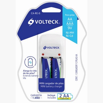 CARGADOR PILAS AA AAA Y 9V 2 PILAS