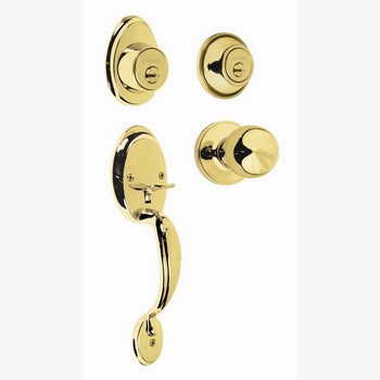 CERRADURA ENTRADA LATON BRILLANTE DOBLE