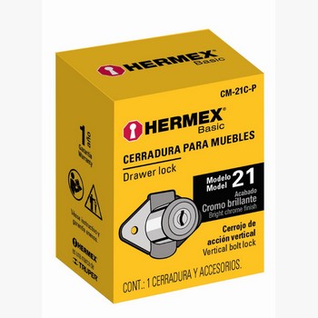 CERRADURA MUEBLE MOD 21 CROMO 23506 CROM