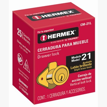 CERRADURA MUEBLE MODELO 21 LATON 43566