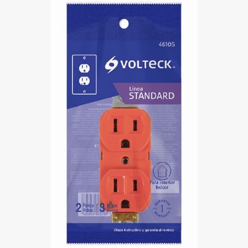 CONTACTO DUPLEX NARANJA 46105 VOLTEK