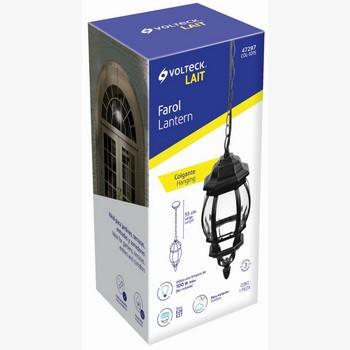 ARBOTANTE FAROL COLGANTE NEGRO