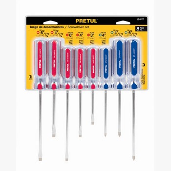 JUEGO DESARMADORES 8 PIEZAS MANGO PVC PR