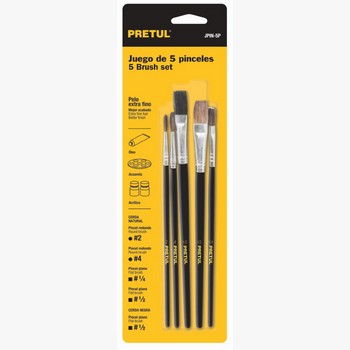JUEGO 5 PINCELES 24740 PRETUL