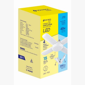 LAMPARA LED 40W T/VENTILADOR 4 ASPAS AJU