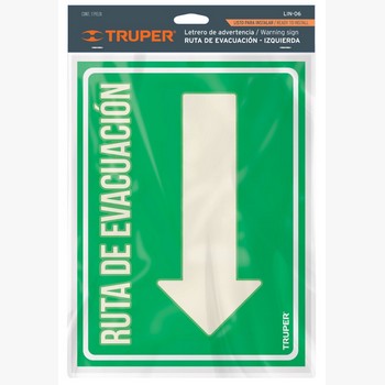 LETRERO DE SEÑALIZACION RUTA EVACUACIÓN