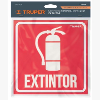 LETRERO DE SEÑALIZACION EXTINTOR 19 X 19